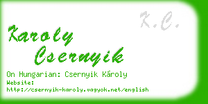 karoly csernyik business card